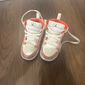 Jordan White and Orange Sneakers Classic Design